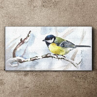 Obraz canvas Zimná speváčka na konári