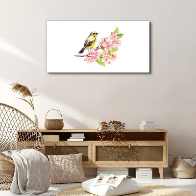 Obraz canvas Abstrakcie vtákov kvety
