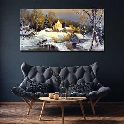Obraz na plátne Zimná snehová krajina