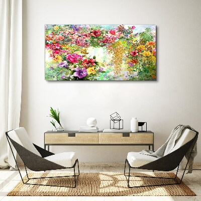 Obraz canvas Kvetinový raj v pastelových farbách
