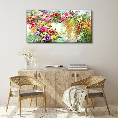 Obraz canvas Kvetinový raj v pastelových farbách
