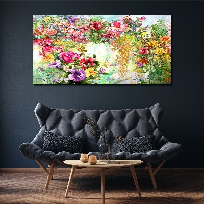 Obraz canvas Kvetinový raj v pastelových farbách