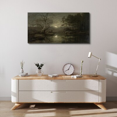 Obraz canvas Nočná krajina s jeleňom