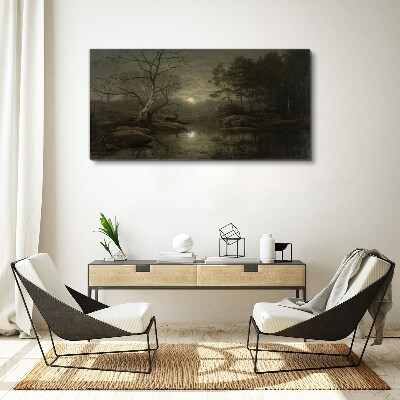 Obraz canvas Nočná krajina s jeleňom