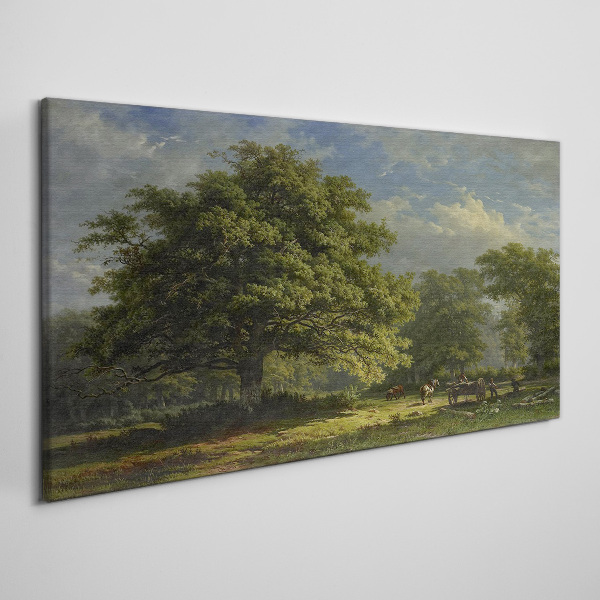 Obraz canvas Pokojná krajina so stromom