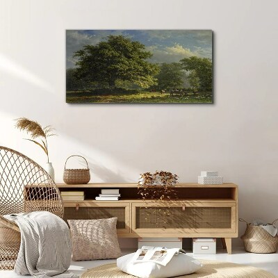 Obraz canvas Pokojná krajina so stromom