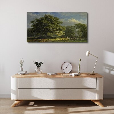 Obraz canvas Pokojná krajina so stromom