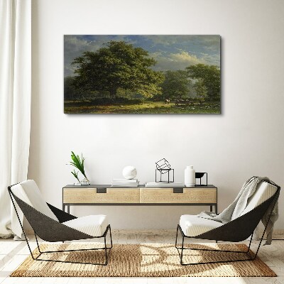 Obraz canvas Pokojná krajina so stromom