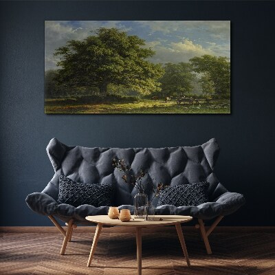 Obraz canvas Pokojná krajina so stromom