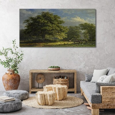 Obraz canvas Pokojná krajina so stromom