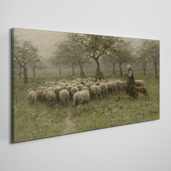 Obraz canvas Ovce pasúce sa v mystickej krajine