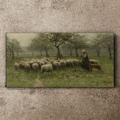 Obraz canvas Ovce pasúce sa v mystickej krajine