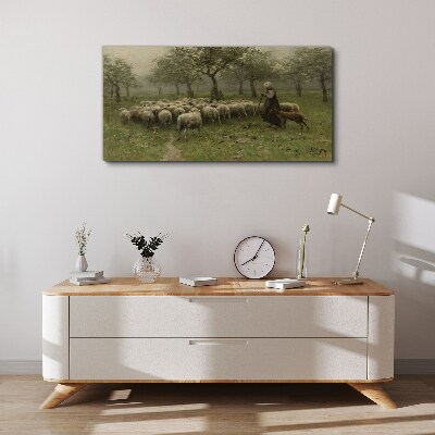 Obraz canvas Rustikálne strom ovce