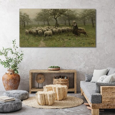 Obraz canvas Ovce pasúce sa v mystickej krajine