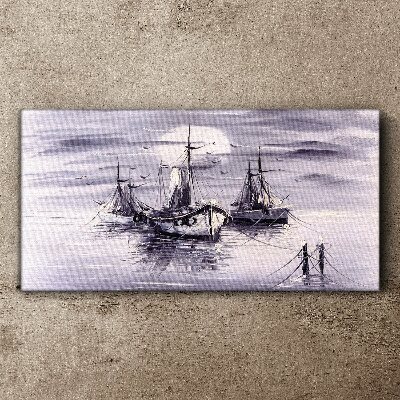 Obraz canvas Tichý prístav pri západe slnka