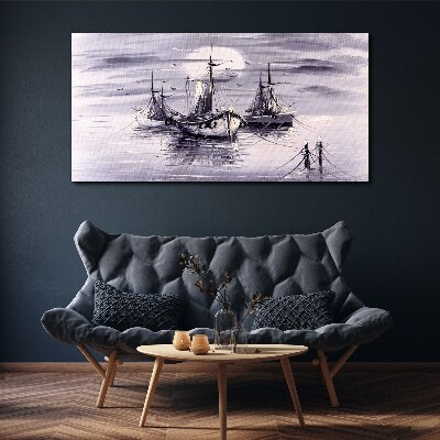 Obraz canvas Tichý prístav pri západe slnka