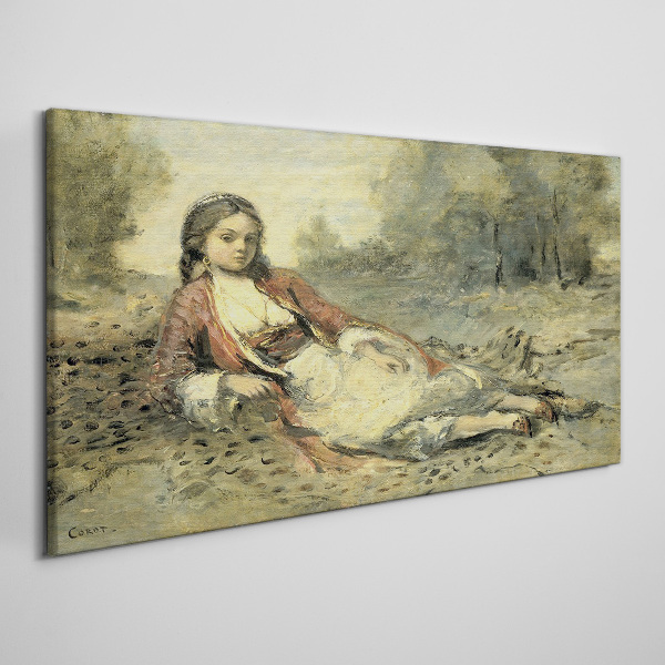 Obraz canvas Portrét ležiaceho dievčaťa