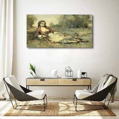 Obraz canvas Portrét ležiaceho dievčaťa