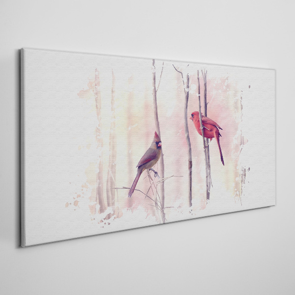 Obraz canvas Vtáky v zimnom lese