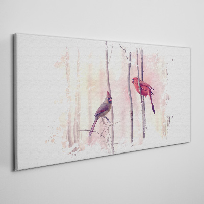 Obraz canvas Vtáky v zimnom lese
