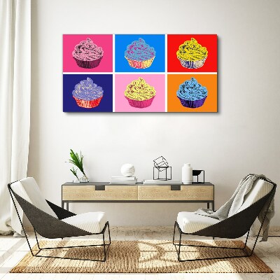 Obraz canvas Farebné pop art muffiny