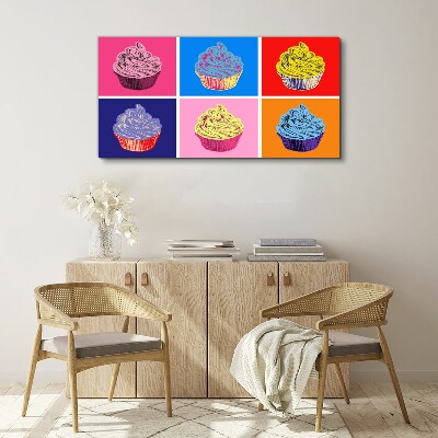 Obraz canvas Farebné pop art muffiny
