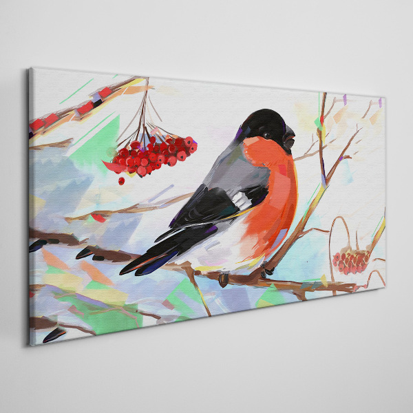 Obraz canvas Šťastný vták na konári