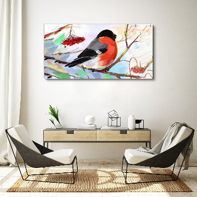 Obraz canvas Šťastný vták na konári