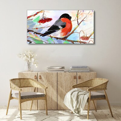 Obraz canvas Šťastný vták na konári