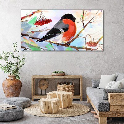Obraz canvas Šťastný vták na konári