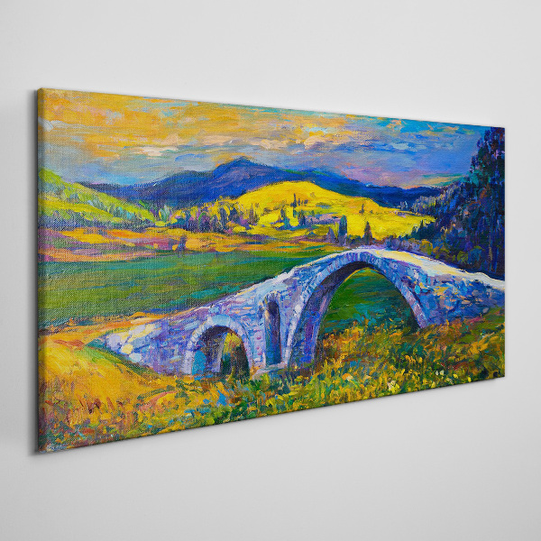Obraz canvas Dúhový most v malebnej krajine
