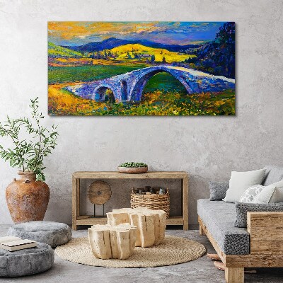Obraz canvas Dúhový most v malebnej krajine
