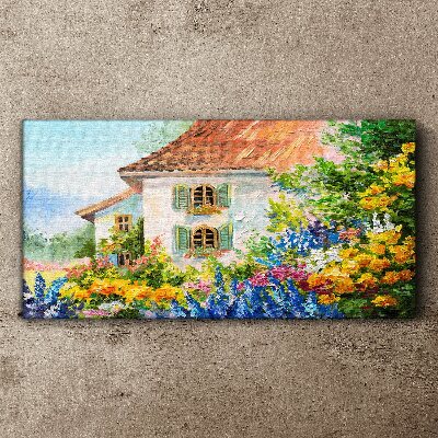 Obraz canvas Kvetinová krajina v slnečnom svetle