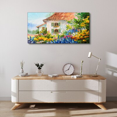 Obraz canvas Kvetinová krajina v slnečnom svetle