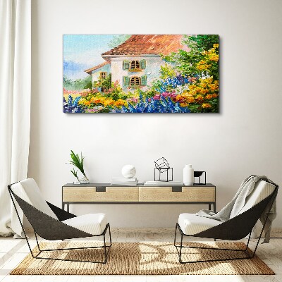 Obraz canvas Kvetinová krajina v slnečnom svetle