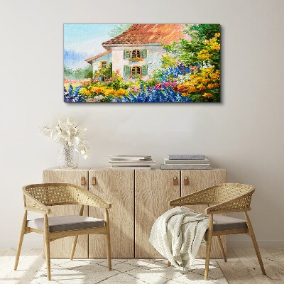 Obraz canvas Kvetinová krajina v slnečnom svetle