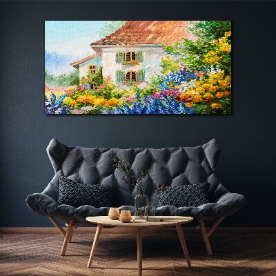 Obraz canvas Kvetinová krajina v slnečnom svetle