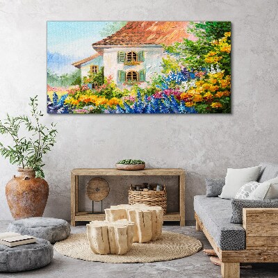 Obraz canvas Kvetinová krajina v slnečnom svetle
