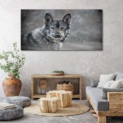 Obraz canvas Zimné sneh zvieracie vlka pes
