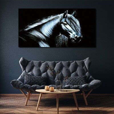 Obraz canvas Tmavý kôň v žiare svetla