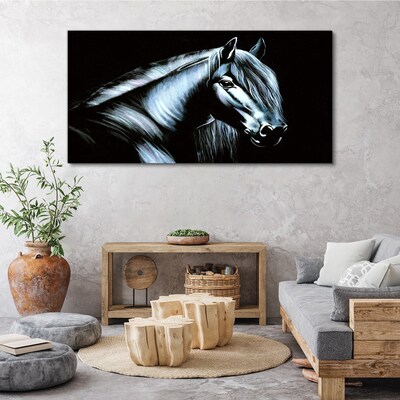 Obraz canvas Tmavý kôň v žiare svetla