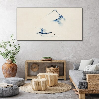 Obraz Canvas Pokojná horská krajina s loďou