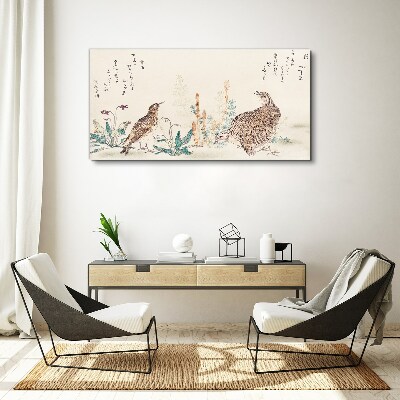 Obraz Canvas Vtáky na pozadí vegetácie