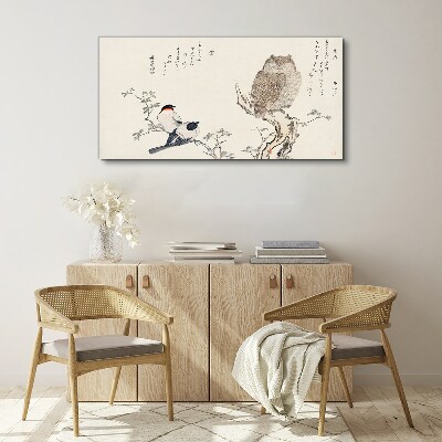 Obraz Canvas Vtáky a sova na konári