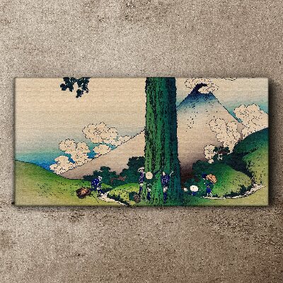 Obraz Canvas Japonská dedina so sopkou