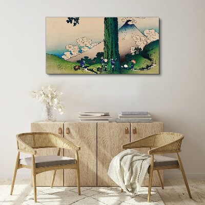 Obraz Canvas Japonská dedina so sopkou