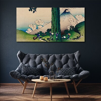 Obraz Canvas Japonská dedina so sopkou