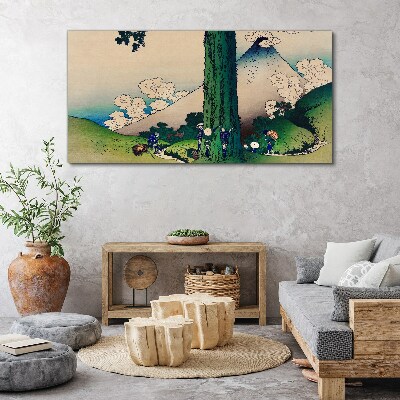 Obraz Canvas Japonská dedina so sopkou