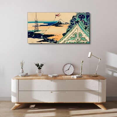 Obraz Canvas Zimná krajina s šarkanom