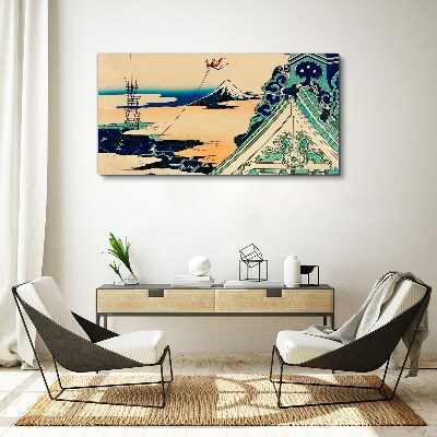 Obraz Canvas Zimná krajina s šarkanom
